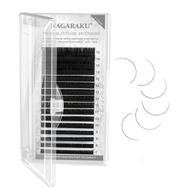 NAGARAKU Eyelash Extension Classic Individual 1:1 Eyelash Volume Individual Eyelashes Natural Semi Permanent Soft Eyelash Accessories Matte Black Single Lash Extension 16 Rows 0.15 mm DD Curl 7-15 mm