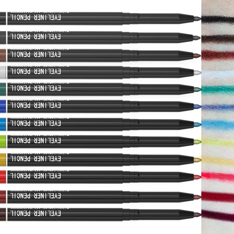12 Kinds Of Color Eyeliner Pen, Eyebrow Pen,Eye Shadow Pencil,