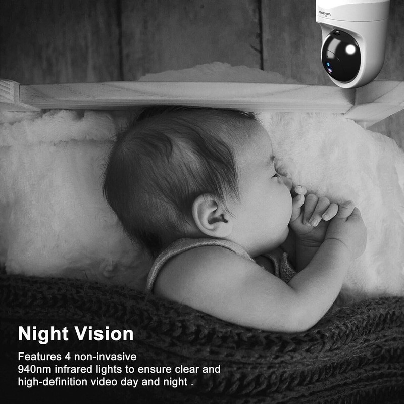 Faleemi Baby Monitor Camera, 1080 Wireless Security Camera for Home,