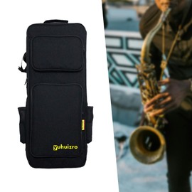 Harilla Saxophone Case with Pocket Handle, Water Resistant, Padded with Wheels, Shockproof, Storage Case for Clarinet, Saxophone Gig Bag, Backpack