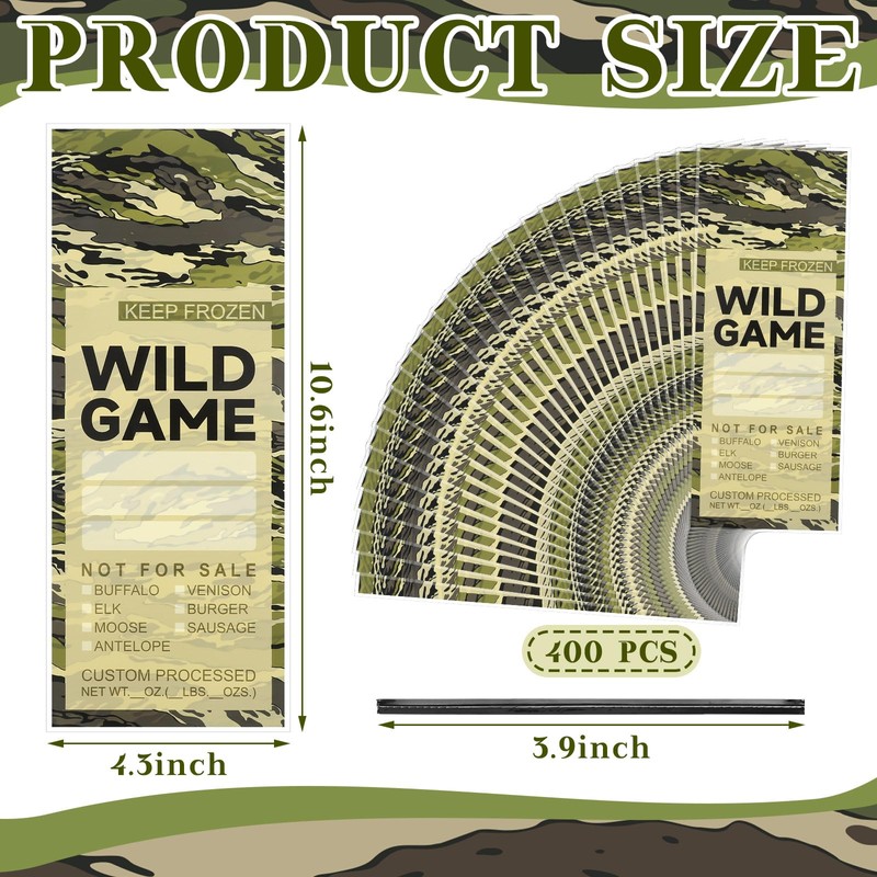 Noveread 400 Pcs Reusable Wild Game Meat Bags, 1 lb