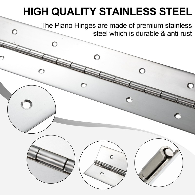 2 Pack Heavy Duty Piano Hinge 48 Inch x 2
