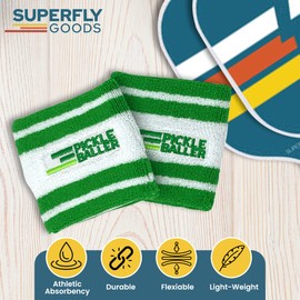 Super Fly Goods Sweatbands Pickleball Golf Tennis Great Gift or for Your Sports or Team (Pickleball Wristband Set)