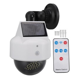 Solar Dummy Fake Camera Security Outdoor Solar Powered Simulated Surveillance Cameras with Flashing Red LED Light for Indoor Outdoor