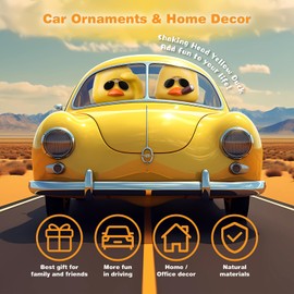 KIAYOO Car Bobble Head Duck, Funny Dashboard Accessories Interior Shaking Heads Nodding Doll, Home Office Ornaments Decor, Fun Gifts for Him Her Men Women Friends Boyfriend Birthday New Year Christmas