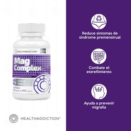 HEALTHADDICTION | Citrato De Magnesio Mag Complex Healthaddiction. 60 cápsulas de 400mg