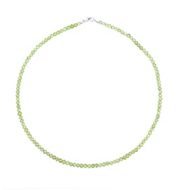 Peridot Jewellery (Necklace) Peridot Necklace Faceted Balls Size Approx. 4 mm Length Approx. 45 cm Clasp 925 Sterling Silver Model Number 8051, Gemstone, Peridot