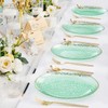 Rubtlamp 60 Pieces Green Gold Plastic Plates - 10 inch