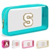Iqimott Mini bolsa de maquillaje transparente con inicial personalizada, de