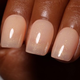 Firedeep Light Yellow Gel Nail Polish, 16ml Sparkle Yellow UV/LED Soak Off Gel Polish for Glitter Nail Art French Manicure at Home