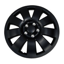 TuningPros WSC-721B16 Hubcaps Wheel Skin Cover 16-Inches Matte Black Set of 4