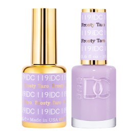 DND DC Gel Polish Set, Purple Collection, UV/LED Gel Polish and Air Dry Nail Lacquer, Matching Chip-Free Polish Duo, 119 Frosty Taro, 0.5 Fl Oz
