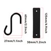 4Pcs Multifunctional S-Hooks with Leather Loop, Black Zinc Alloy S