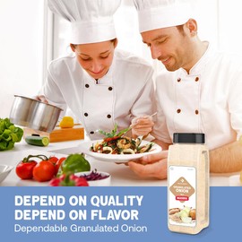 Dependable Foods Granulated Onion Powder – 16 Oz Big Jug - Kosher, Natural, Dried Onion Granules - Flavorful Dehydrated Onion Seasoning for Soups, Stews, Sauces, Spice Blends & More