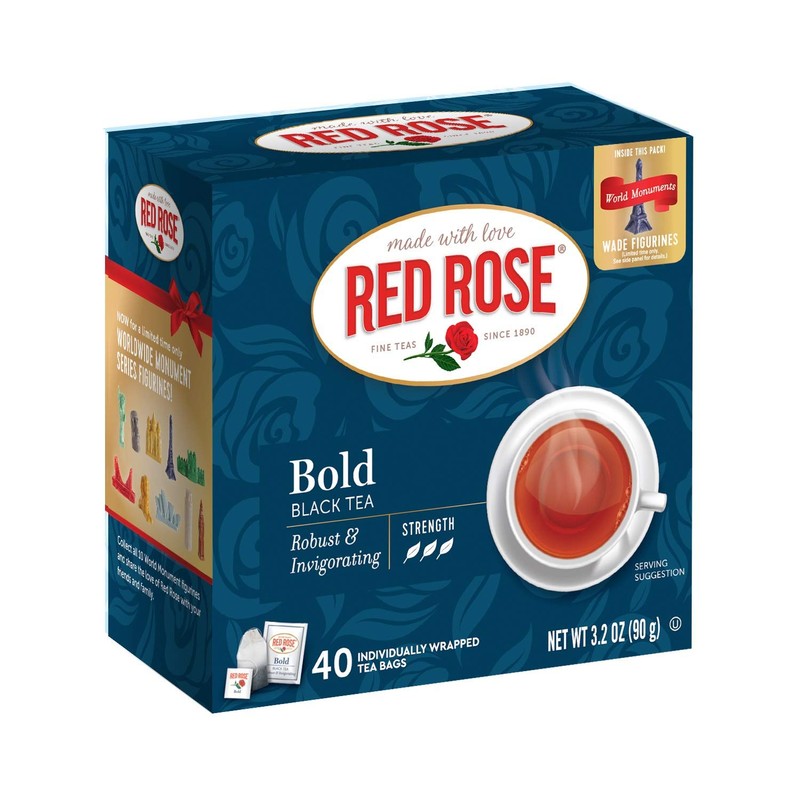 Red Rose Bold Black Tea - 40 Individually Wrapped Tea
