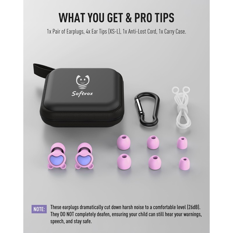 Kids Earplugs for Ages 6+, Noise Reduction Children Ear Protection
