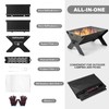 Odoland Camping Campfire Grill, Portable Folding Charcoal Grills, Backpacking BBQ