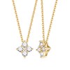 Gold Plated Dainty Small Moissanite Flower Cute Necklace for Women