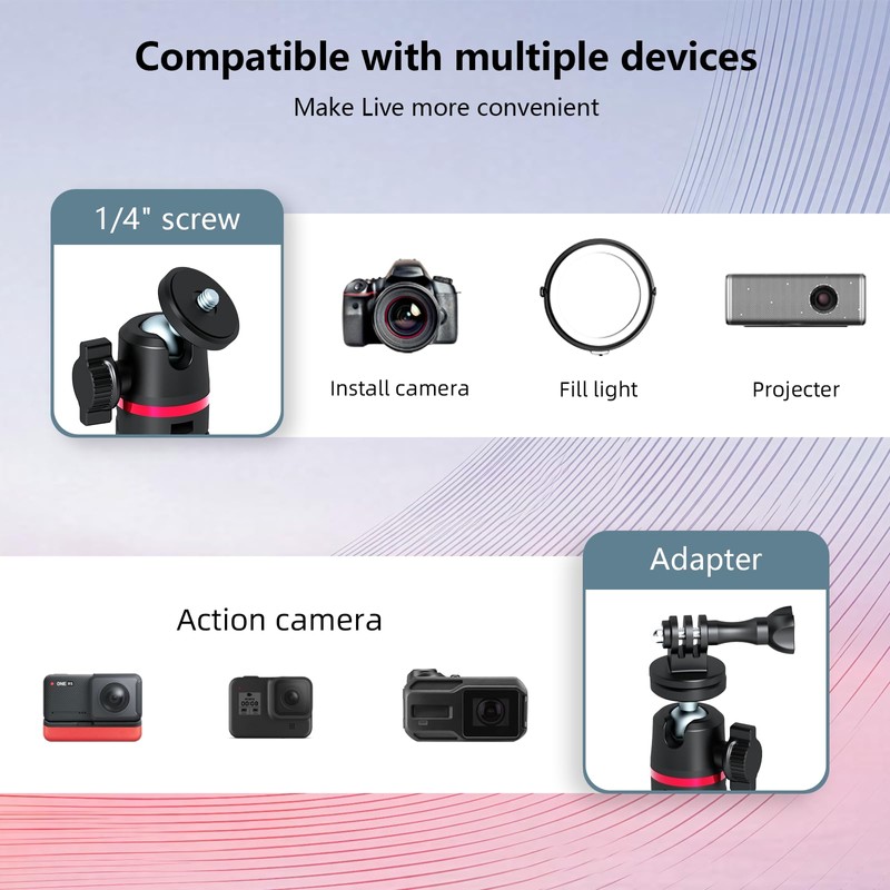 Mini Selfie Stick Action Camera Tripod Compatible with DJI OSMO