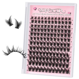 Lash Clusters Fluffy 144pcs D Curl 8-18mm Natural Lash Clusters Wispy Eyelash Clusters Individual Lashes with Thin Band Cluster Eyelash Extensions Easy DIY Lash (NY01,D-8-18MIX-ZZLJ-3)