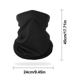 MIVAIUN 4 Pieces Neck Gaiter Face Cover Bandana Neck Gaiter Multifunctional Headwear Bandana Breathable UV Protection Scarf for Women Men Outdoor Sports Black One Size, Pack of 4.