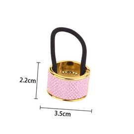 Outanaya 6pcs Elastic Hair Ties Imitation Alloy Round Ponytail Holders Accessories for Everyday Wear for Women and Girls