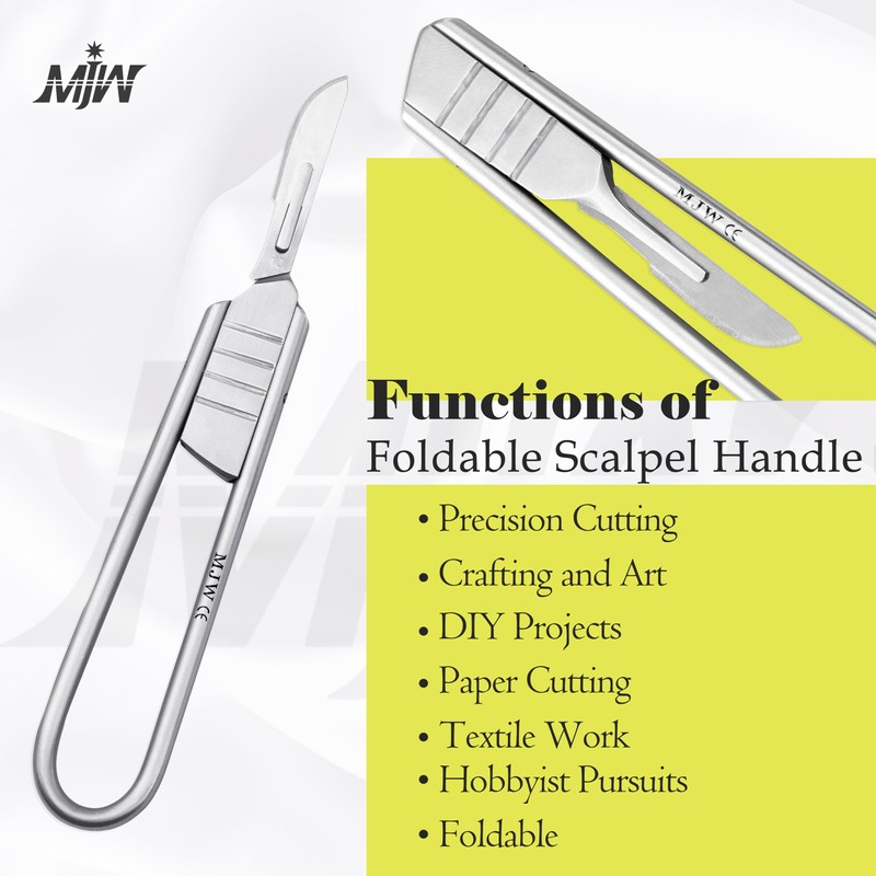 MJW Foldable Scalpel Handle No. 3 with 10 Blades Scalpel