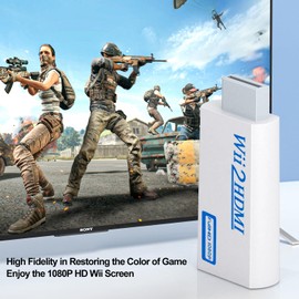 Wii to HDMI Converter Adapter,(2in1) T Tersely 1080P 720P with 1M High Speed HDMI Cable,Wii 2 HDMI Adaptor Output Video & 3.5mm Audio,Support All Wii Display Compatible with HD Device