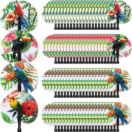 Taiyin 100 Pack Paper Hand Fans Decorative Folding Handheld Fans Party Supplies for Summer Holiday Wedding Birthday Party Decor Travel Camping Employee Gift DIY Crafts
