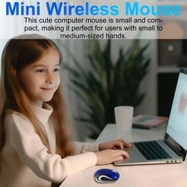 Mini Wireless Mouse, Small Kids Mouse for Home School,Portable Travel Mouse Wireless with USB Receiver, 3 Buttons,for PC Laptop Computer(Red)