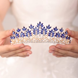 Wekicici Tiara de cristal, diadema de cristal para reina princesa, corona de diamantes de imitación, corona de desfile, diadema de novia, novia, boda, graduación, fiesta de cumpleaños, accesorios para el cabello para mujeres y niñas (estilo 2)