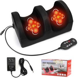 Lukovee Masajeador de Pies con Calor, Masajeador de Rodilla Eléctrico, Masajeador de Piernas Recargable, 3 Niveles Y 3 Masaje, Regalos para el Día del Madre Día del Padre para Deportes, Tercera Edad