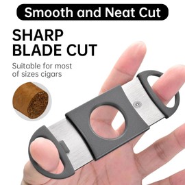 Demcigar Cigar Cutter, Enlarge Cut for 60+ Ring Gauge,Double Sharp Blade Cut Cigar Guillotine(Green)