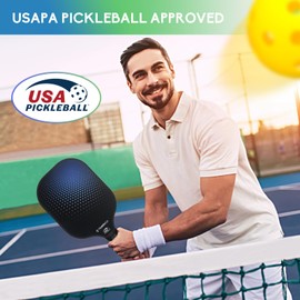 TOMSHOO Pickleball Paddles Set of 4, USAPA Approved Lightweight Fiberglass Pickleball Set with 8 Pickleballs, 1 Pickleball Sling Bag, Pickleball Gifts for Women Men Beginners Professional