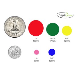 Royal Green Color Coding Labels Dot Sticker - Yellow 19mm ¾ inch - 1000 Pack