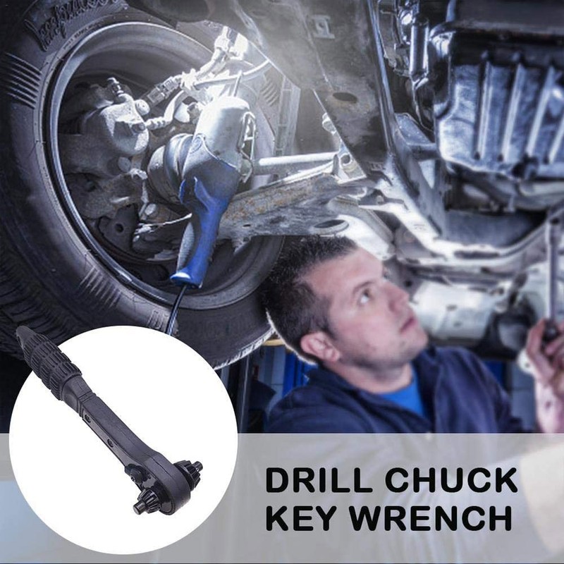 2 in 1 Drill Chuck Spanner, Professional Ratchet Wrench Dual-Use