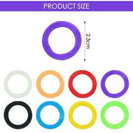 16pcs Key Caps Covers Key Cover Rubber Key caps Key Color Caps Flexible Key Covers,2.5cm Round Key Caps Covers for Standard Round Flat House Keys and Easy Identifying Door Keys(8 Colors)