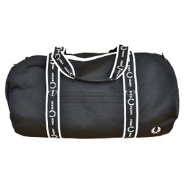 Fred Perry Weekender Monochrome Barrel Bag Black