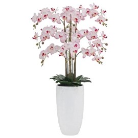 CGH Faux 4 Foot Phalaenopsis Orchid Arrangement with Modern Style Planter - Pink Ombre