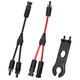 Sekesoer Solar Y Connector 1 Pair Solar Cable Y Splitter 6 mm², Sekesoer Solar Y Cable, Photovoltaic Y Plug, Solar Panel Plug Adapter, for Solar System Ready to Plug (Red + Black)
