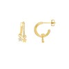 Duo Pave Star Gold Plated Hoops