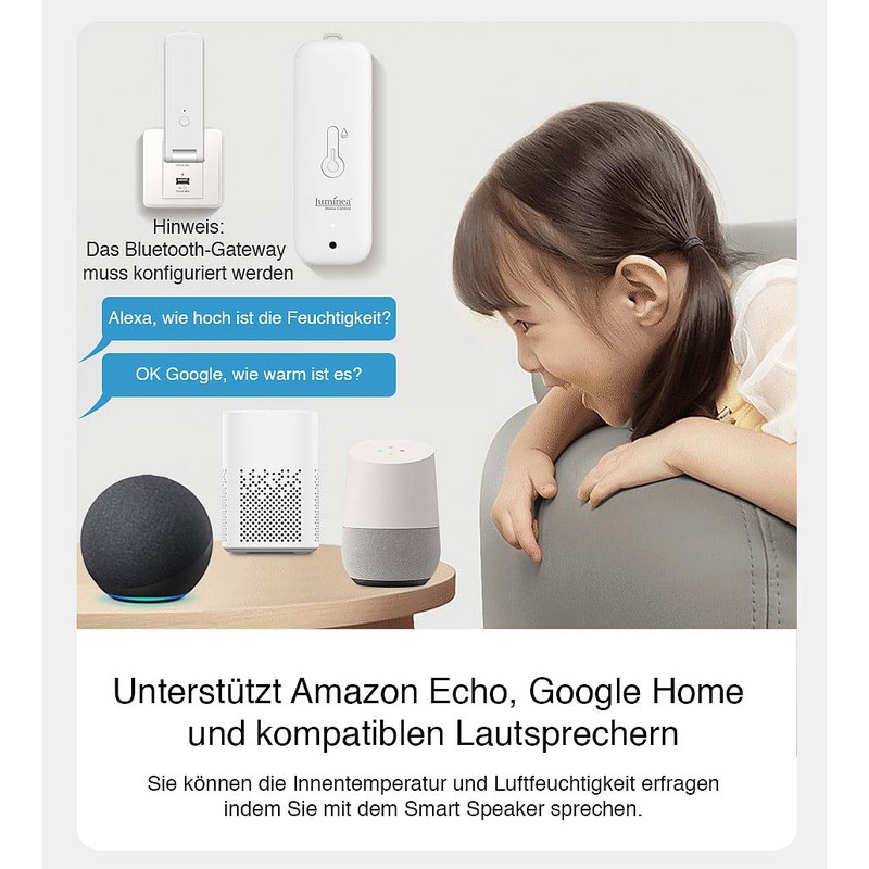 Luminea Home Control Wireless Sensor: Set of 8 Thermometer &