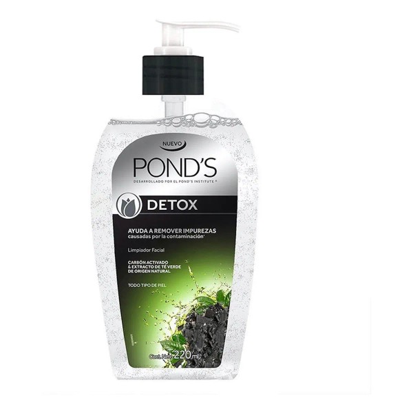 Pond's Limpiador Facial Detox Con Carbón Activado 220 Ml