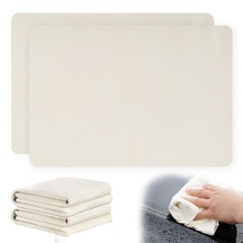 Chamois Leathers for Cars – 2 Pcs Large 60x40cm Shammy Leather Cloth, Natural Sheepskin Drying Towel, Super Absorbent, Lint-Free & Streak-Free, Ideal for Auto Detailing, Mirrors & Kitchen Cleaning