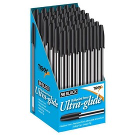 10 x Tiger Ultra-Glide Ballpoint Pens - Black