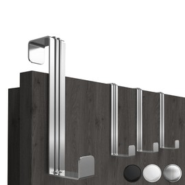 4smile Door Hooks for Hanging, Set of 4, Colour: Silver, Space-saving Coat Hooks Door for Whole Home, Universal Hooks for Hanging, Sturdy Door Coat Rack, Door Hook Rail