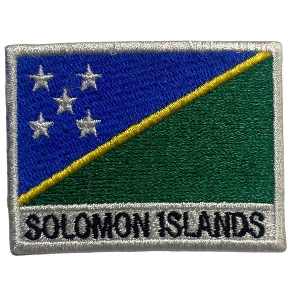 Solomon Islands Embroidered Flag with Name Patch Iron On/Sew On
