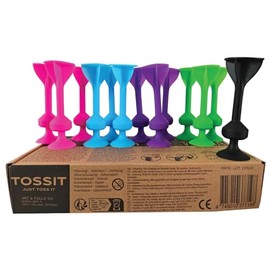 TOSSIT Game Set - Indoor, Outdoor Suction Cup Throwing Party Game - Family Friendly - 2X Set Pink Blue Purple Green - Portable Fun That Sucks!