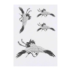 Azeeda 4 x 'Japanischer Kranich' Temporäre Tattoos - Wasserfest, Hautfreundlich & Ungiftig · Transfers in Verschiedenen Größen (TO00076134)