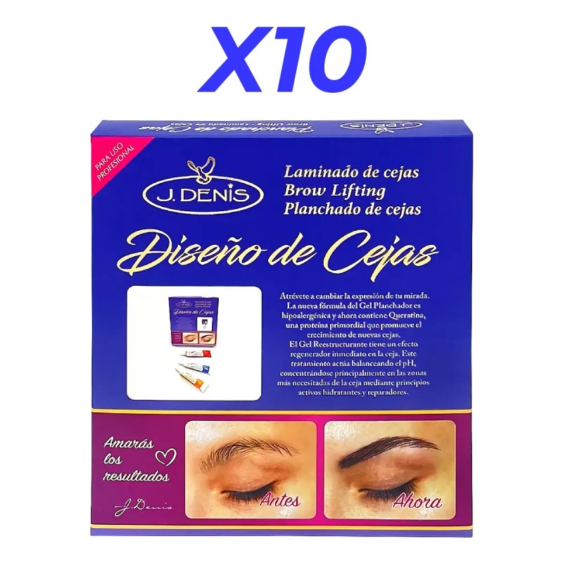 Kit Planchado Diseño De Cejas Profesional J Denis 10 Piezas